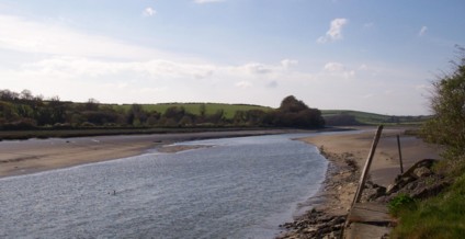 A view of the estuary from the boat yard quay in Wadebridge, looking down river.