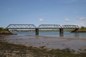 The trail passes over this Iron bridge
